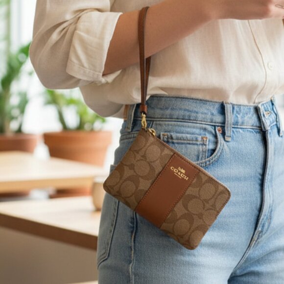 Coach Signature Wristlet - Picture 1 of 6